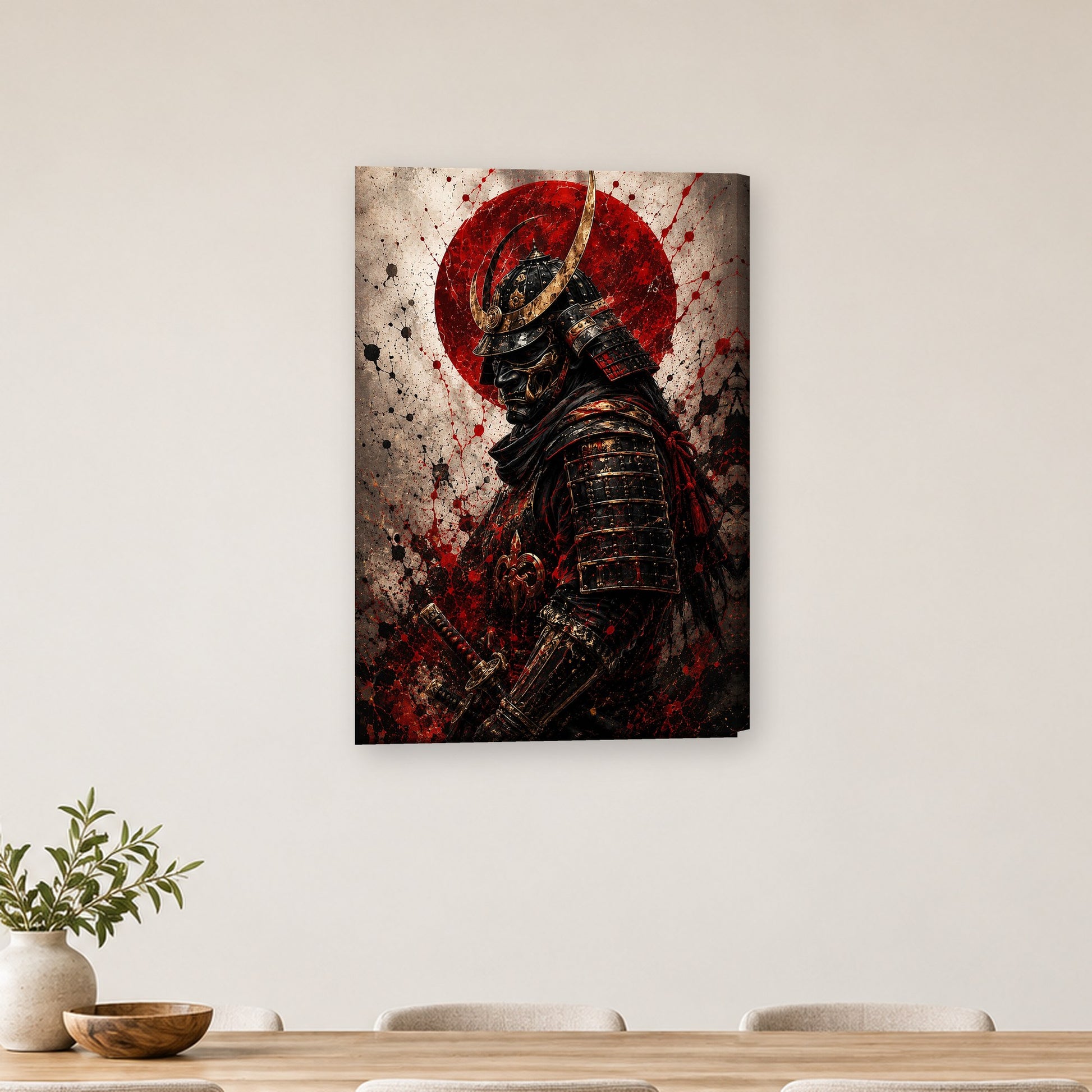 Tablou decorativ - Samuraiul Rosu pe perete, in camera - Zibo.ro
