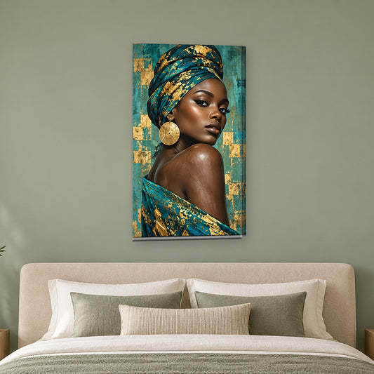 Tablou decorativ - Silueta de bronz pe perete, in camera - Zibo.ro