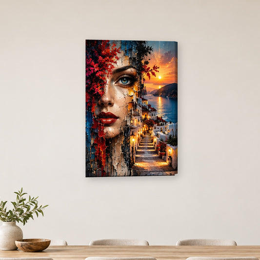 Tablou decorativ - Straduta cu Felinare pe perete, in camera - Zibo.ro
