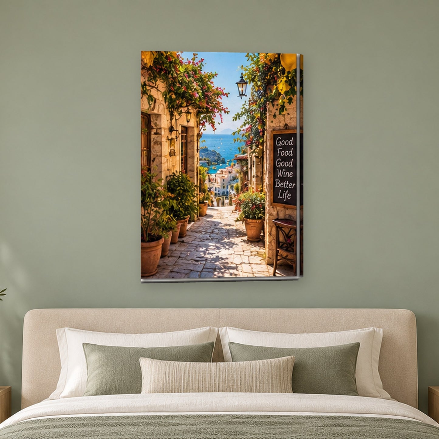 Tablou decorativ - Straduta cu vedere la mare pe perete, in camera - Zibo.ro