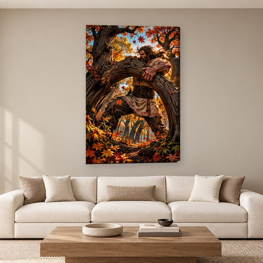 Tablou decorativ - Stramba-Lemne pe perete, in camera - Zibo.ro