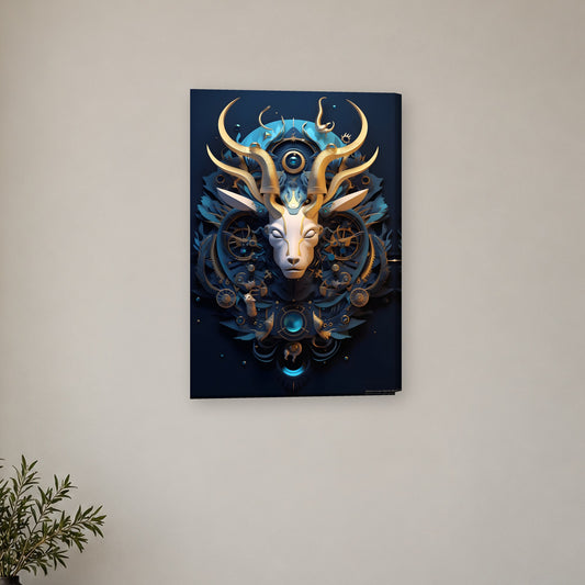 Tablou decorativ - Totemul auriu pe perete, in camera - Zibo.ro