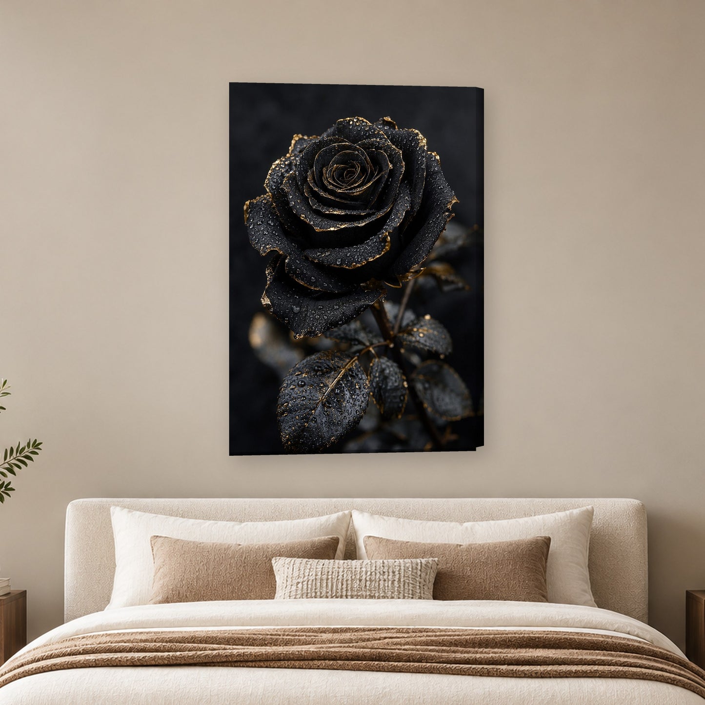Tablou decorativ - Trandafirul de Obsidian pe perete, in camera - Zibo.ro