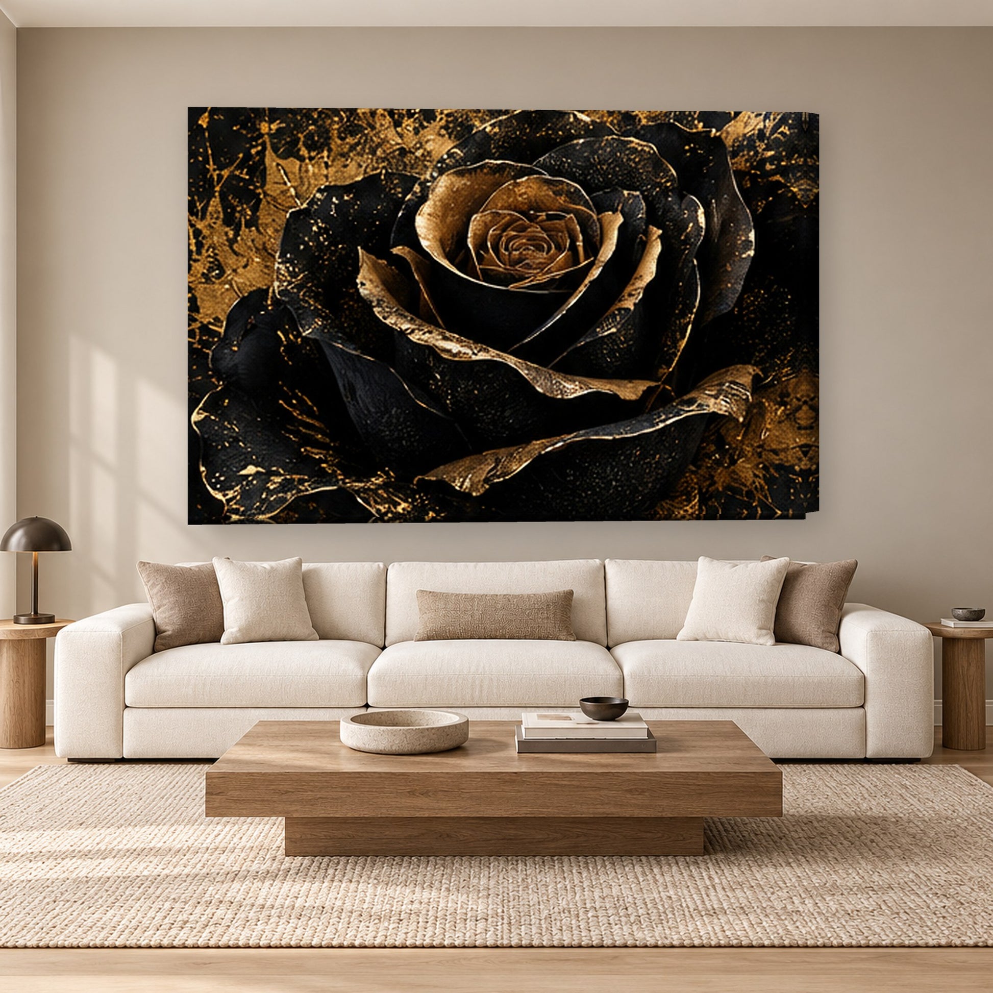 Tablou decorativ - Trandafirul Negru pe perete, in camera - Zibo.ro