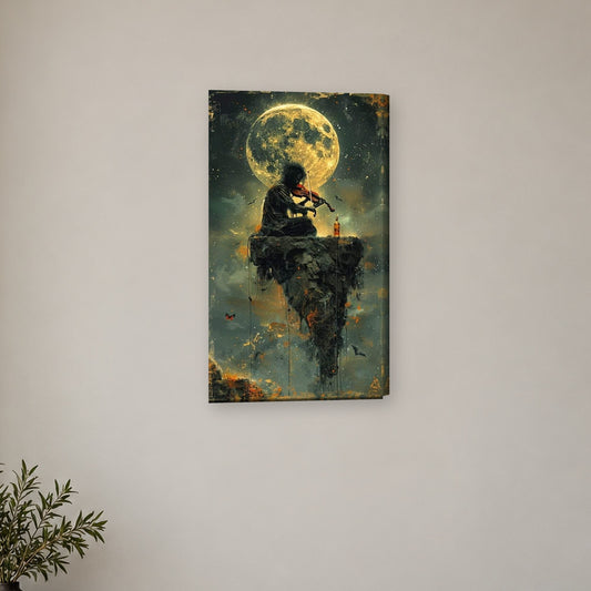 Tablou decorativ - Vioara sub clar de luna pe perete, in camera - Zibo.ro