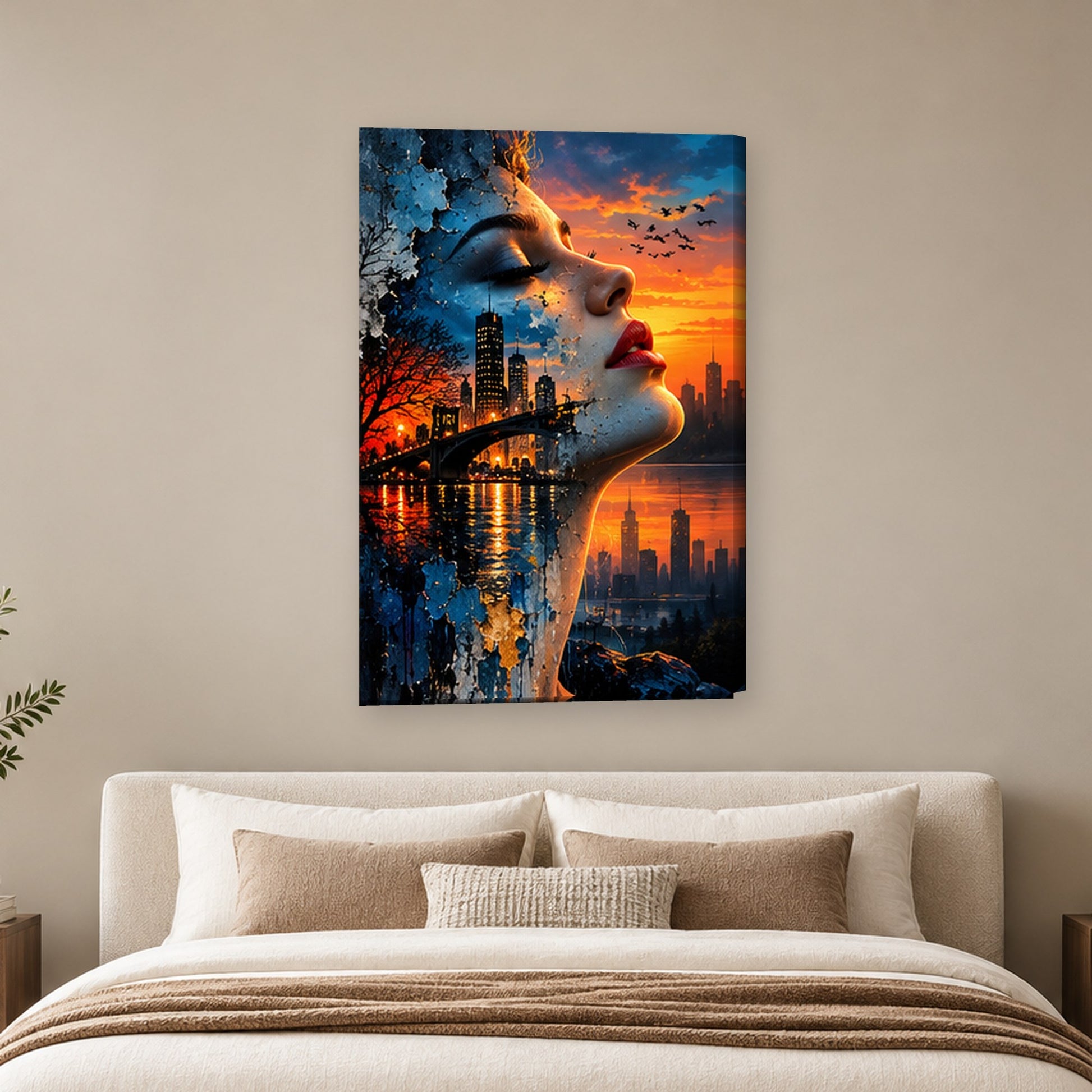 Tablou decorativ - Zborul peste Oras pe perete, in camera - Zibo.ro