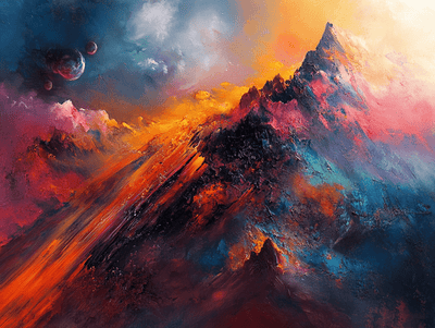 Tablou decorativ - Munte Abstract Futurist