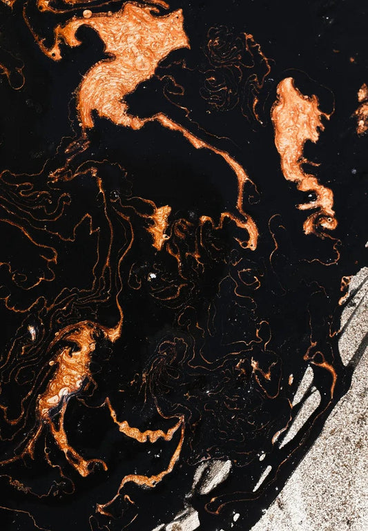 Tablou Canvas - Negru Oranj Abstract Elegant