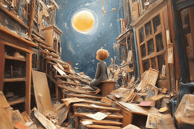 Tablou decorativ - Pe scari spre Luna