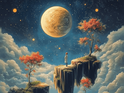 Tablou decorativ - Plutind spre Luna