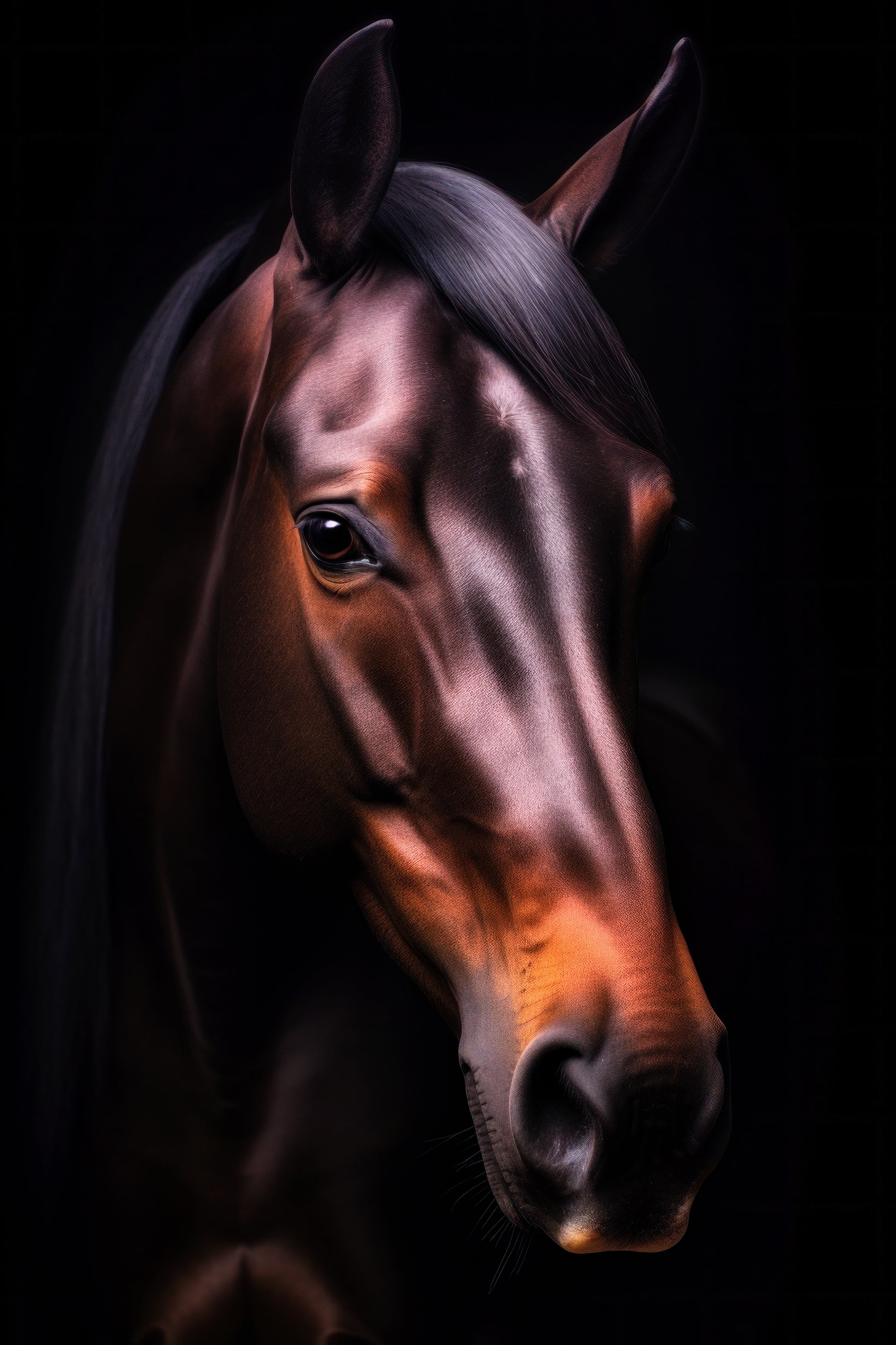Tablou decorativ cal murg de rasa portret din profil