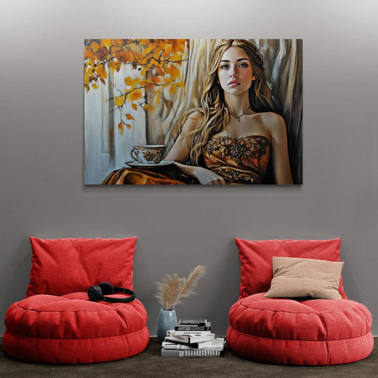 Tablou Canvas - Printesa la cafea