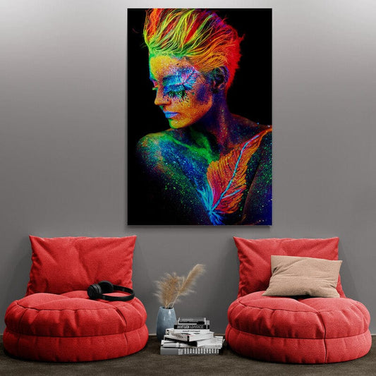 Tablou Canvas - Barbat Multi Fluorescent - Zibo.ro