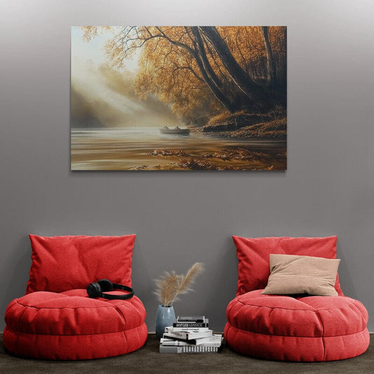 Tablou Canvas - Barca pe Rau