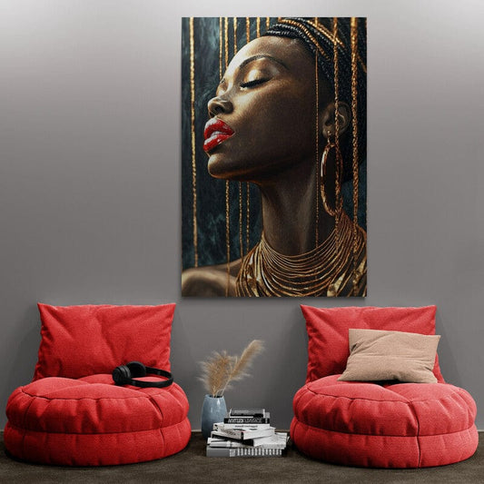 Tablou Canvas - Aurie si Buze Rosii