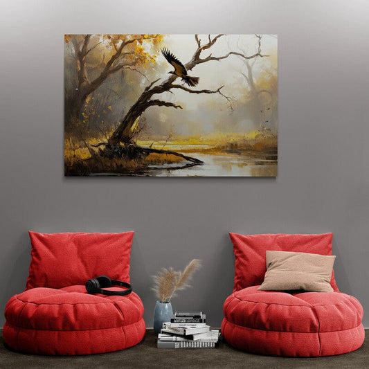 Tablou Canvas - Pasare in Mlastina