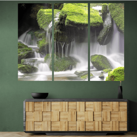 Set 3 Tablouri canvas tip puzzle - Cascada ierboasa - Zibo.ro