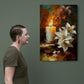 Tablou decorativ - Flori albe cu lumanare