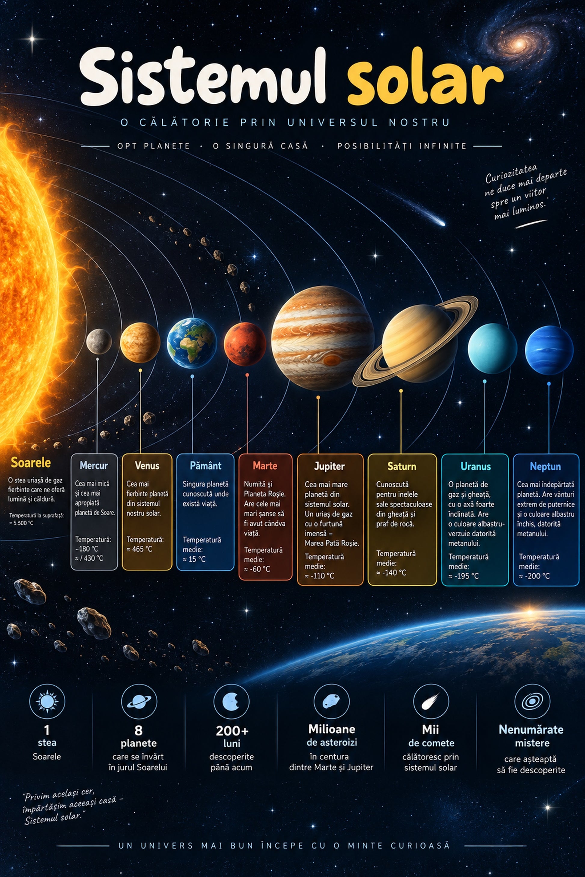 Plansa educativa - Sistemul Solar pentru Copii