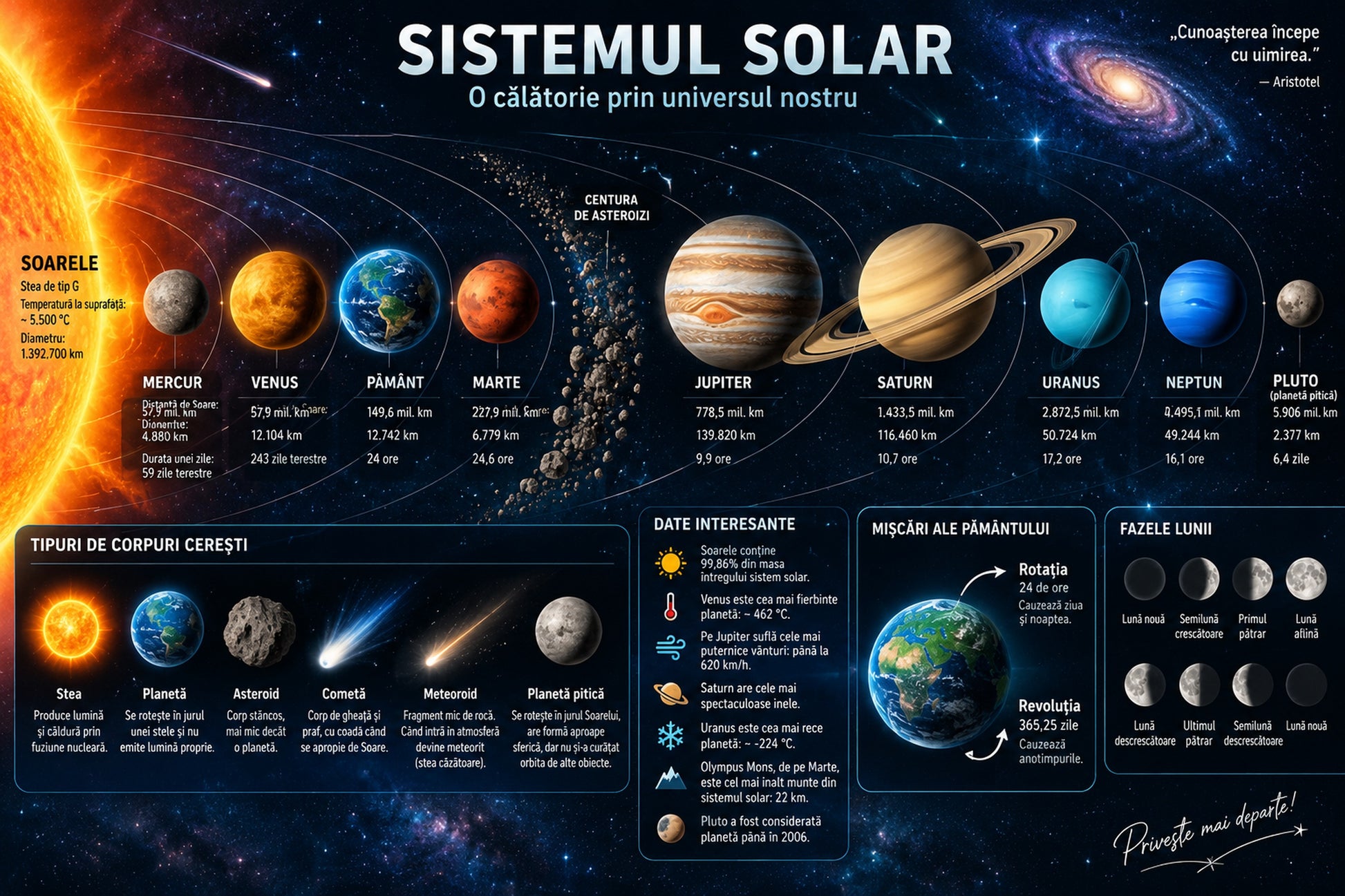 Plansa educativa - Sistemul Solar