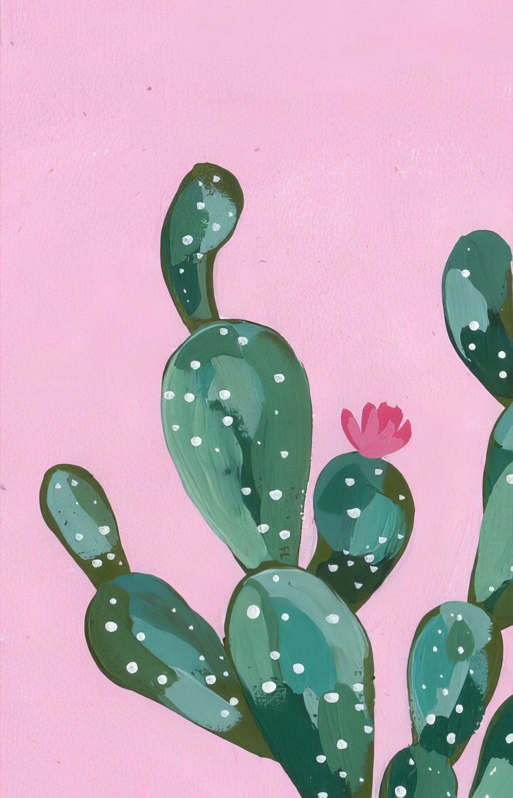 Tablou Cactus inflorit pe roz