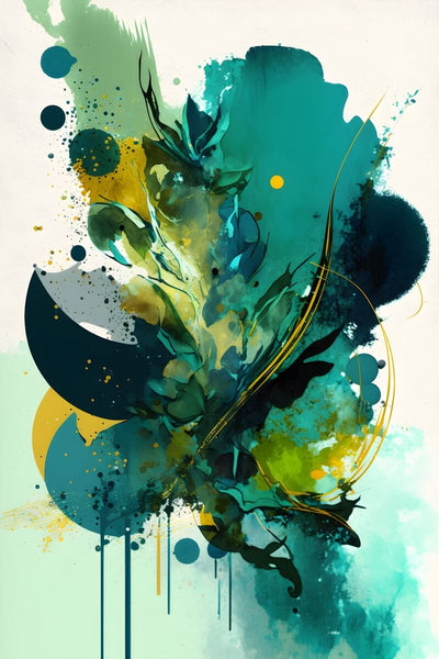 Tablou decorativ - Abstract Albastru-Verde
