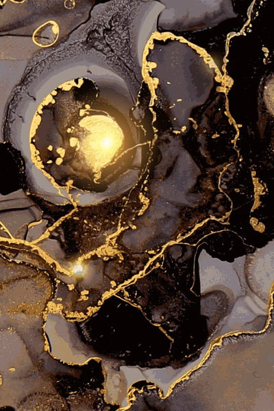 Tablou decorativ - Abstract black&gold 1