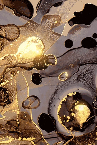 Tablou decorativ - Eleganta Abstracta Black&Gold 3
