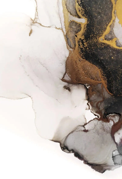 Tablou decorativ - Abstract cerneala negru-gri-alb