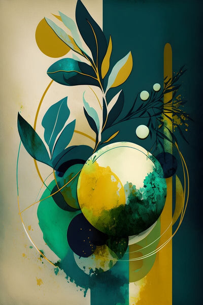 Tablou decorativ - Abstract cu frunze
