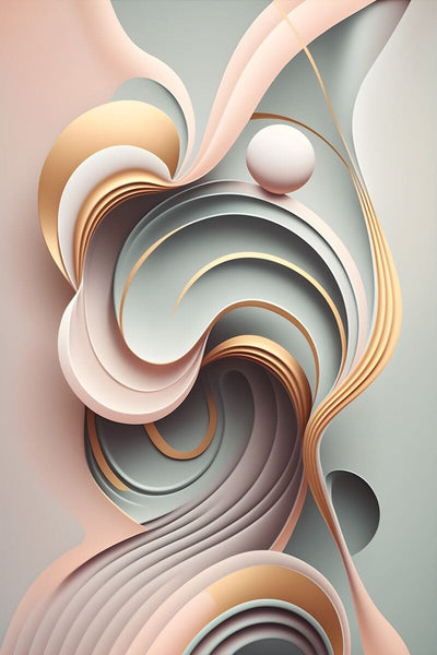 Tablou decorativ - Abstract in albastru si roz deschis
