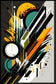 Tablou canvas - Abstract in galben si albastru - Cameradevis.ro