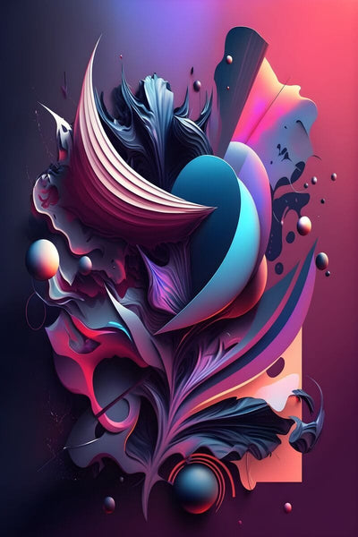 Tablou decorativ - Abstract Roz cu Mov
