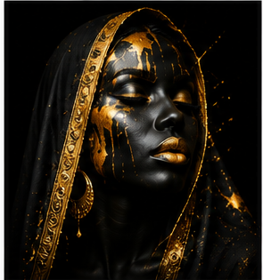 Tablou decorativ - Albastru-Gold Abstract