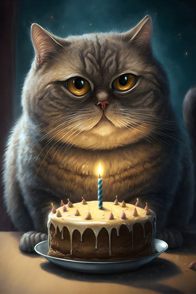 Tablou decorativ - Birthday cat