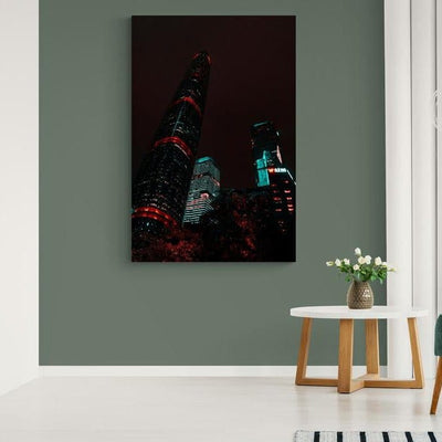 Tablou Canvas - Blocuri turn pe noapte