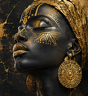 Tablou decorativ Chip African in Aur