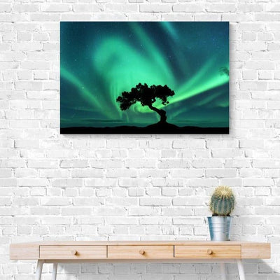 Tablou canvas - Copac proiectat pe boreala