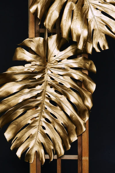 Tablou decorativ - Doua frunze gold