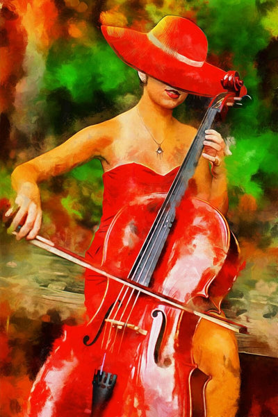 Tablou decorativ - Ea si contrabasul
