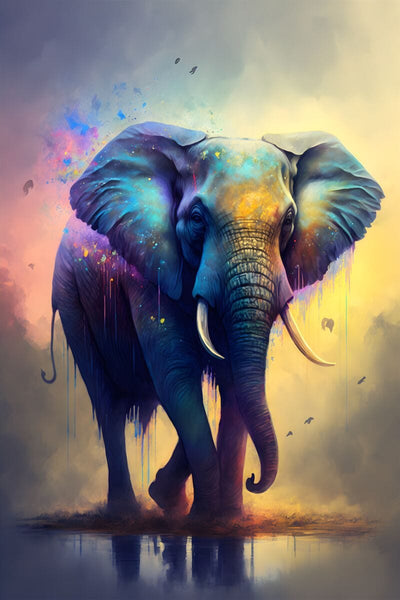 Tablou decorativ - Elefant in culori