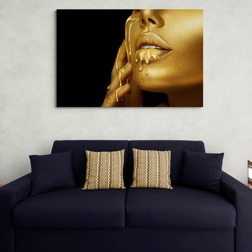 Tablou canvas - Fata pictata pe auriu - Cameradevis.ro