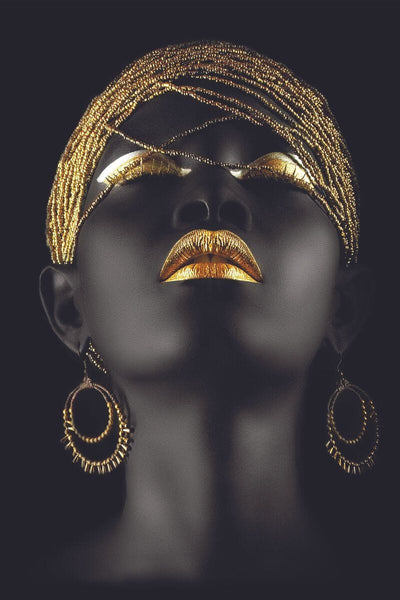 Tablou decorativ - Femeie Africana cu Parul de Aur