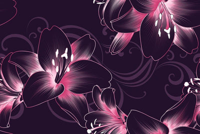 Tablou decorativ - Amaryllis abstracta cu nuante mov