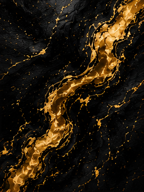 Tablou decorativ Gold and Black, design abstract negru cu auriu