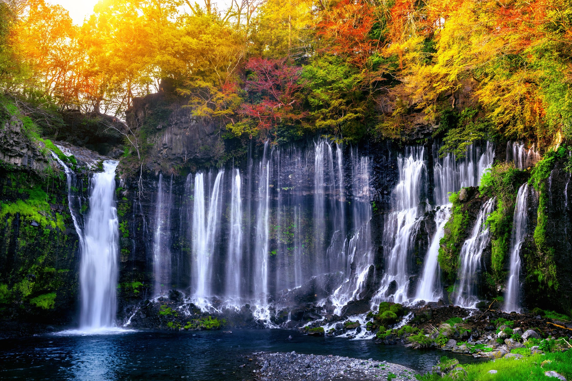 Tablou decorativ - Cascade de toamnă aurie