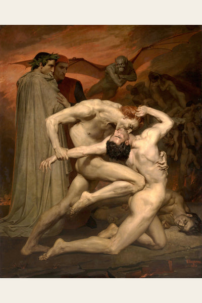 Tablou decorativ - Dante si Virgiliu in infern (dupa Bouguereau)