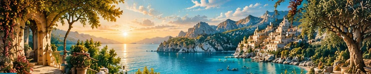 Tablou decorativ - Aleea cu maslin spre golf
