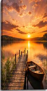 Tablou decorativ - Apus de Soare pe Lac