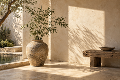 Tablou decorativ - Bambus in Vas de Ceramica